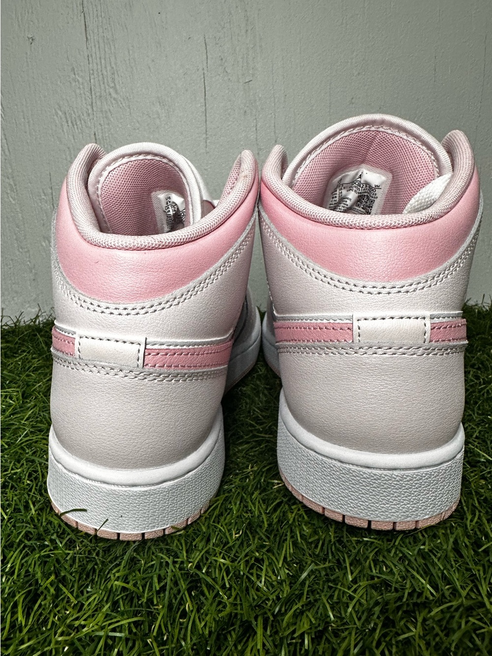 Nike Air Jordan 1 Mid White & Light Pink Sneakers - Picture 6 of 9